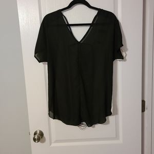 Two-tone open back top with beading